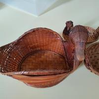 Set di papere in vimini porta vasi vintage