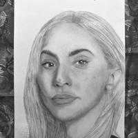Ritratto Lady Gaga fatto a mano disegno realistico