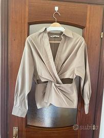 Camicia Donna zara Beige Taglia L cut out