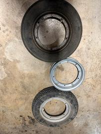 Set di tre ruote vespa usate 3.50-10
