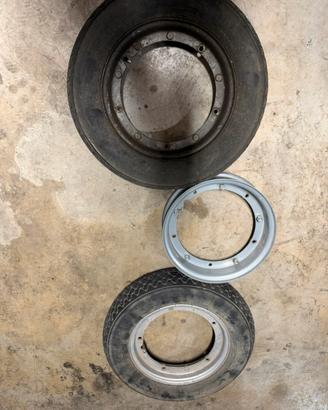 Set di tre ruote vespa usate 3.50-10