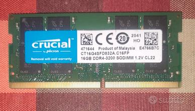 Crucial ram 16 gb sodimm ddr4 3200 cl22