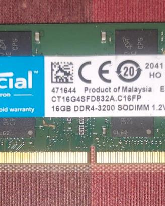 Crucial ram 16 gb sodimm ddr4 3200 cl22