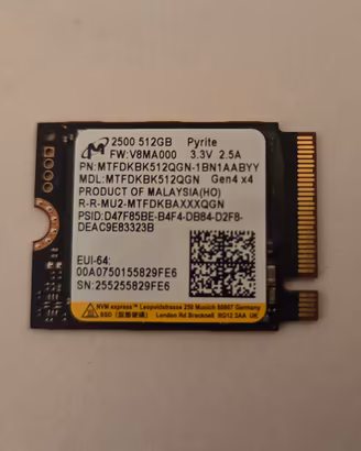 SSD M.2 NVMe 2230 Micron 2500 512GB 