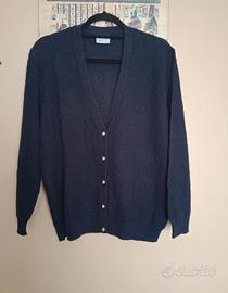 Cardigan donna blu traforato