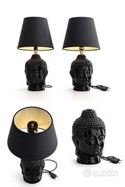 Coppia lampade Buddha nere da comodino - Design ⭐️
