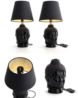Coppia lampade Buddha nere da comodino - Design ⭐️