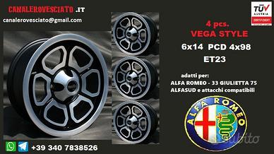 Cerchi vega 14 4x98 et 23 Fiat 124 131 127 128 125