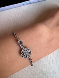 Bracciale Gucci argento 925 con charm GG e chiave