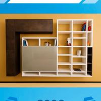 Soggiorno Bronzo/Libreria Bianca L 290 cm - H 210