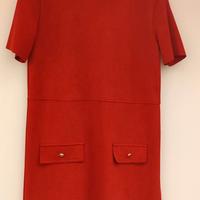 vestito donna maniche corte ZARA rosso con tasche