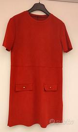 vestito donna maniche corte ZARA rosso con tasche