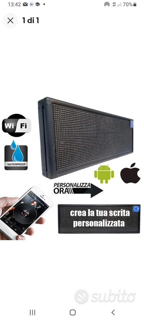 INSEGNA TABELLA LUMINOSA LED WIFI SCRITTA PERSONALIZZATA