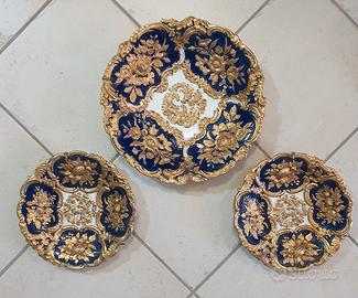 Antico set di piatti da parata  porcellana Meissen