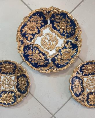 Antico set di piatti da parata  porcellana Meissen