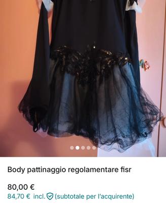 body pattinaggio tema lago dei cigni