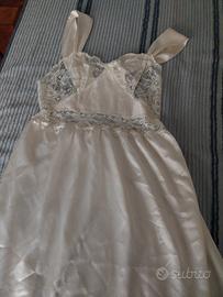 Camicia da notte in raso stile impero