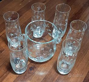 Servizio bicchieri Cristallo Boemia Vintage anni 8