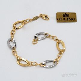 Bracciale donna oro giallo e bianco 18 kt E.676