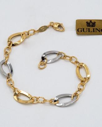 Bracciale donna oro giallo e bianco 18 kt E.676