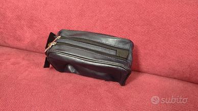 Pochette uomo blu 2 zip da Polso