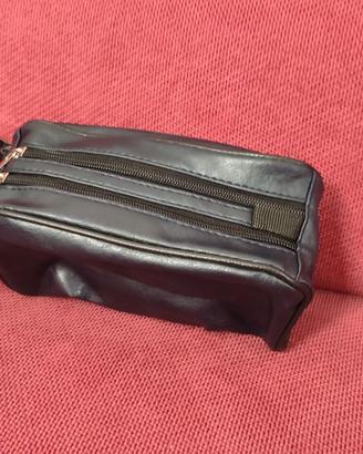 Pochette uomo blu 2 zip da Polso