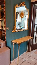 Consolle vintage ottone e marmo