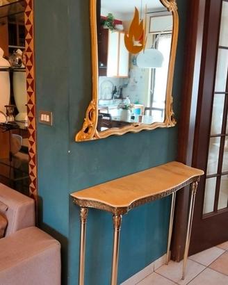 Consolle vintage ottone e marmo