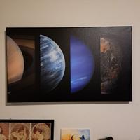 Quadro grande astrologia con pianeti vecchi 60x100