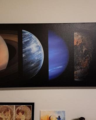 Quadro grande astrologia con pianeti vecchi 60x100