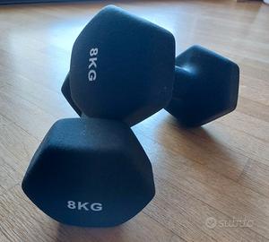 SPORTNOW Set 2 Manubri Esagonali da 8 kg 24x11x11