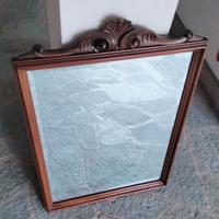 Specchio 56x81 cm in cornice legno con decoro