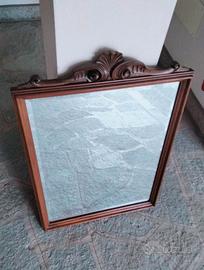 Specchio 56x81 cm in cornice legno con decoro