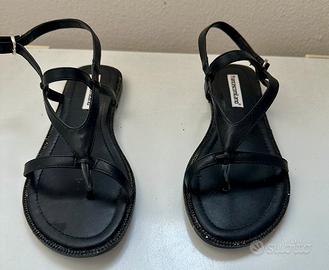 Infradito sandalo in pelle e strass