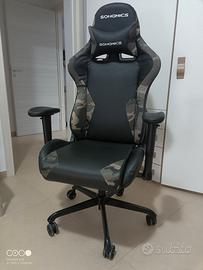 Sedia Gaming Camouflage pelle/tessuto