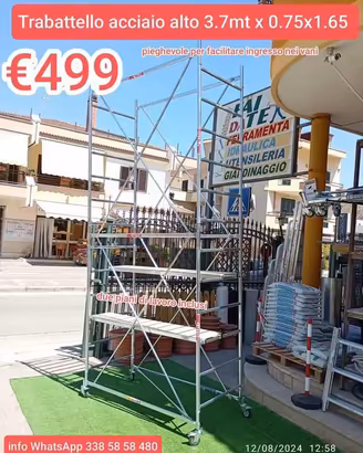 Trabattello acciaio  alto 3.60 base 75/165