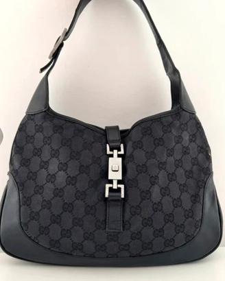 Gucci vintage canvas y2k black Jackie bag