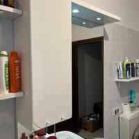 Specchio bagno con cassettiera giro lavandino