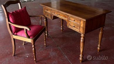 Set Studio Vintage: Scrivania + Sedia damascata