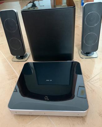 lettore dvd/cd da sistemare con  casse e subwoofer
