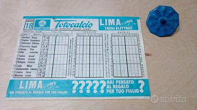 SchedinaTotocalcio vintage + trottola 1X2