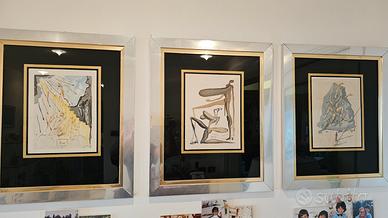 TRITTICO SALVADOR DALI DIVINA COMMEDIA XILOGRAFIA