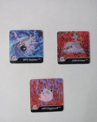 3 sticker Pokémon a doppio riflesso vintage