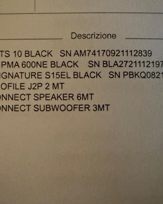 Impianto hi-fi