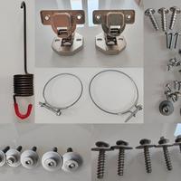 Cerniere, viti per contrappeso, molle, fascette