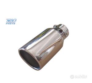 TERMINALE SCARICO TONDO 90MM IN ACCIAIO INOX TONDO