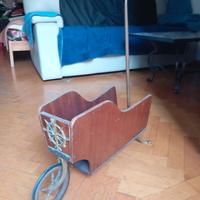 Portariviste vintage legno e ottone, lunghezza 60