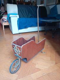 Portariviste vintage legno e ottone, lunghezza 60