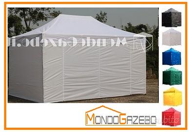 Gazebo 3x4,5 acciaio 3 cm pieghevole con pareti