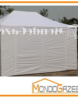 Gazebo 3x4,5 acciaio 3 cm pieghevole con pareti